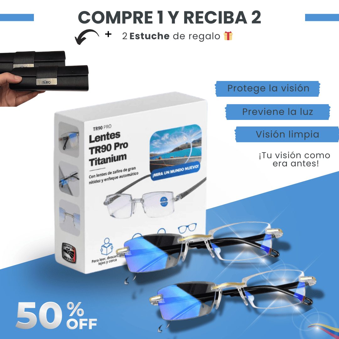 Gafas TR90 Titanium PRO | Compra 1 y Reciba 2 + Estuche de Regalo