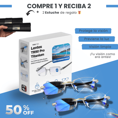 Gafas TR90 Titanium PRO | Compra 1 y Reciba 2 + Estuche de Regalo