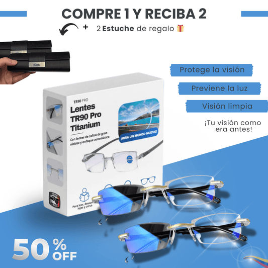 Gafas TR90 Titanium PRO | Compra 1 y Reciba 2 + Estuche de Regalo
