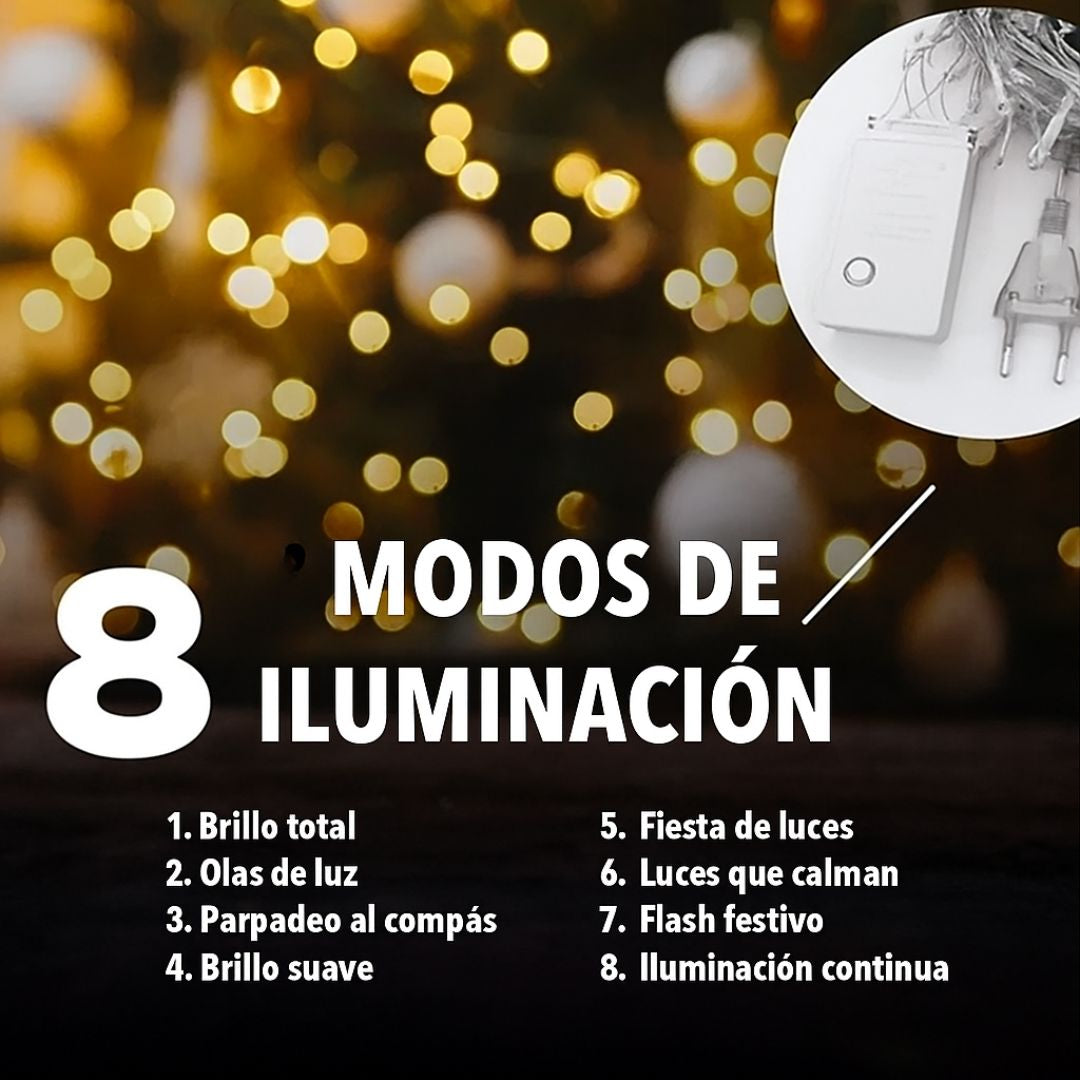 🔥Nueva Luz Mágica Premium Navideña - Comprá 1 y Recibí 4 Rollos de 15 m Con 800 Leds ¡Oferta Navidad!